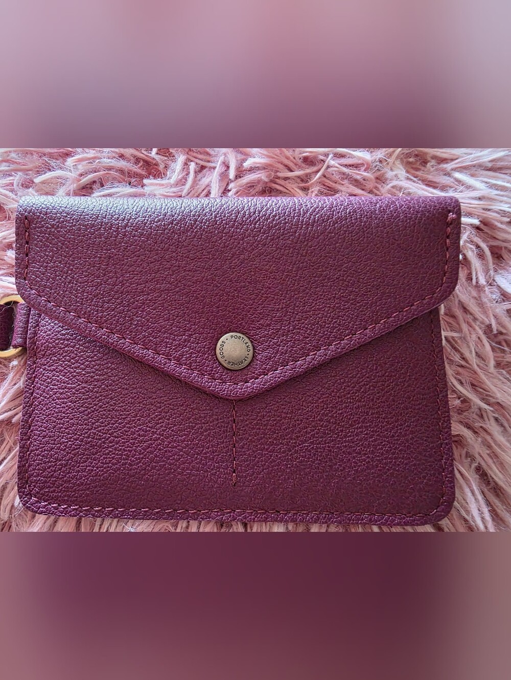 Portland Leather Passport Wristlet In Plum